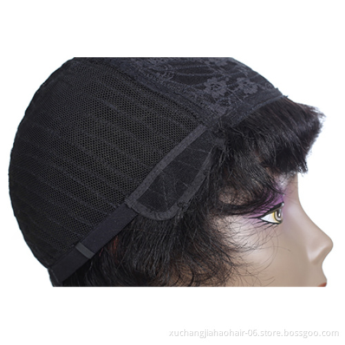 wholesale top quality wigs 100% human hair vendors curly human hair wig 27PCS short pixie cut wig human hair